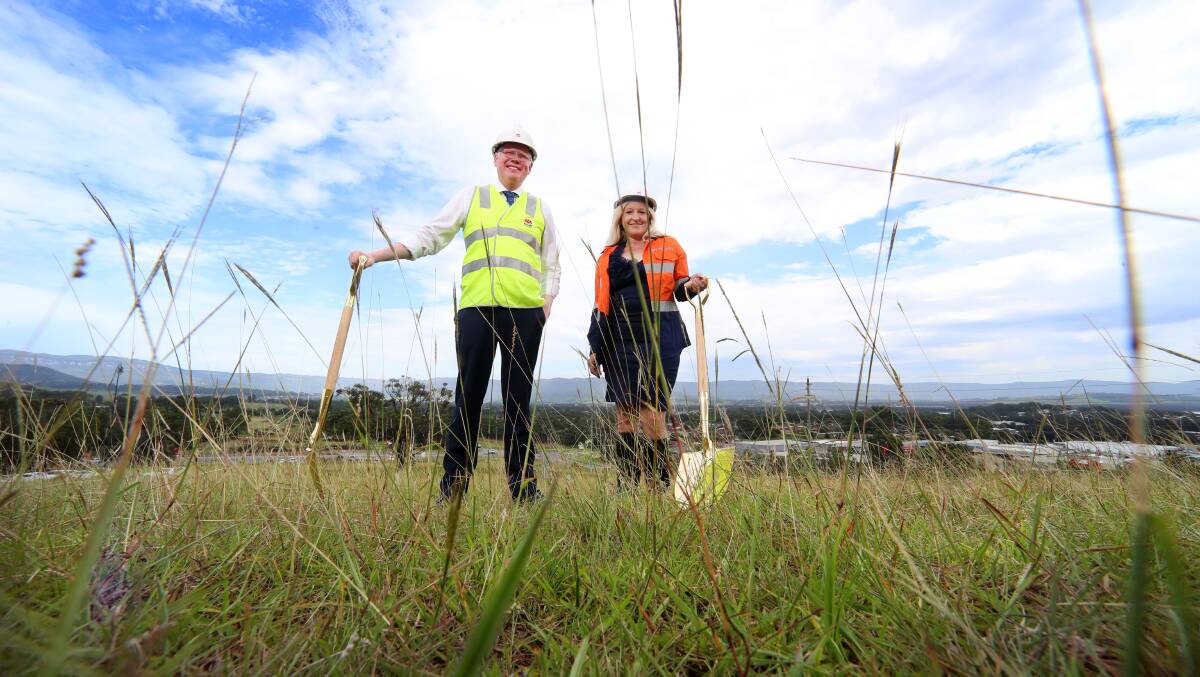 Ward A councillor Kellie Marsh with Kiama MP Gareth Ward at a sod turning for the Albion Park Rail bypass in 2019. Picture by Sylvia Liber