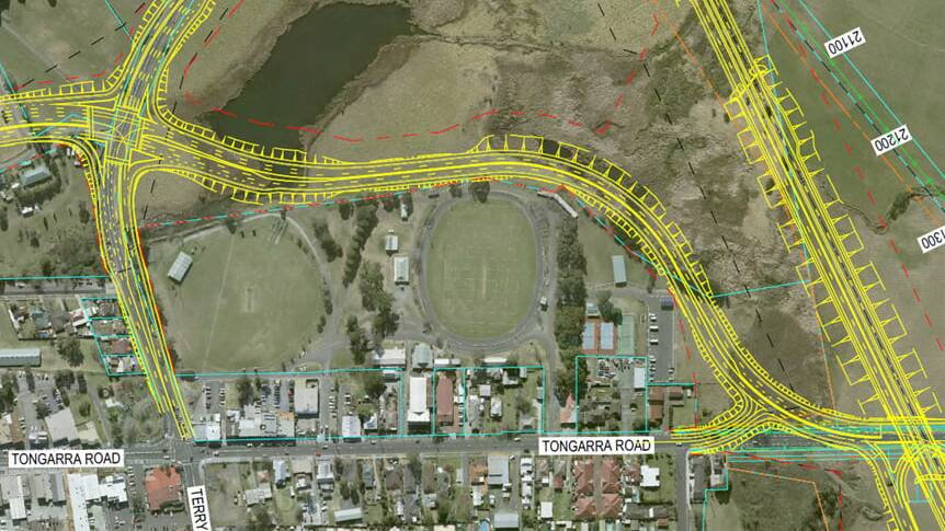 The loop road option that would connect the Albion Park bypass with the M1. Picture supplied