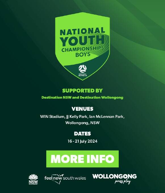 The National Youth Boys' Championships will be held in Wollongong in July. 