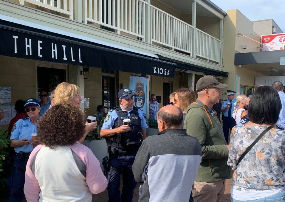 Residents in Gerringong were able to discuss issues in the community with police officers from the Lake Illawarra Police District. Picture supplied