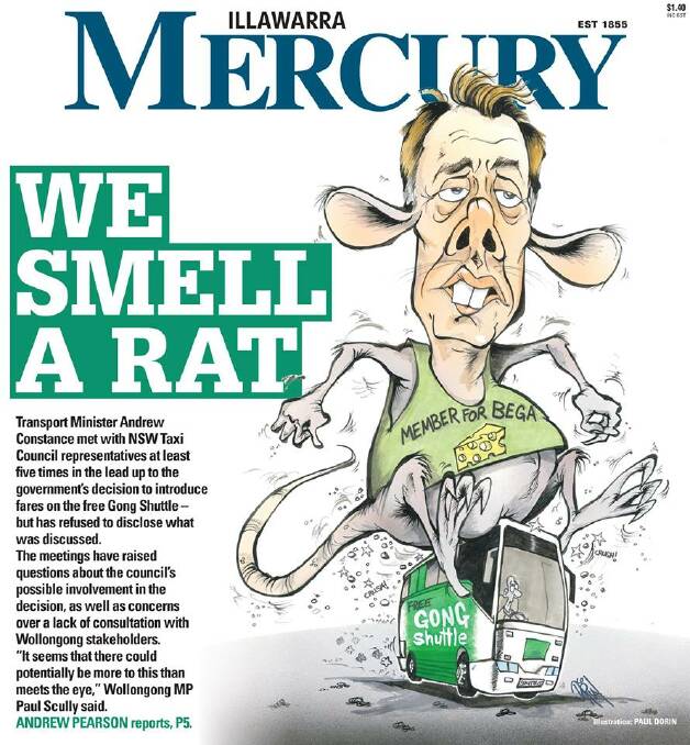 The front page of Friday's Mercury.