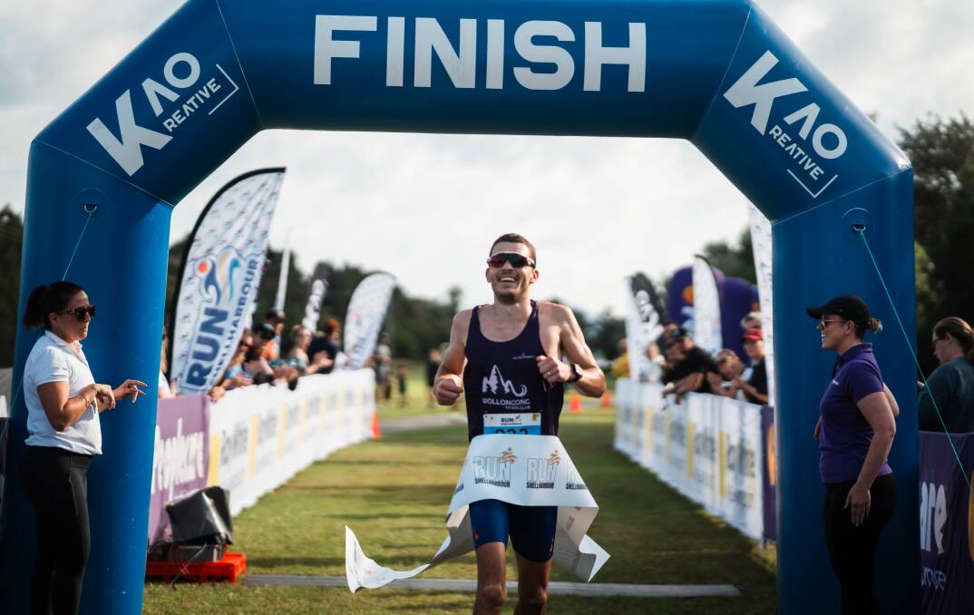Sam Jones, pictured here after winning last week's Run Shellharbour Half Marathon, will be among the favourites to claim Saturday's Fitness 5 race. Picture - The Mann Project