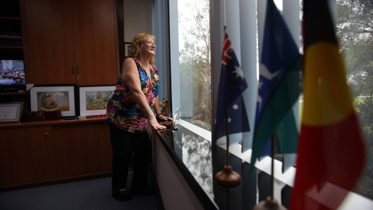 Shellharbour mayor Marianne Saliba pictured in February, just after a phone call from Gareth Ward announced the merger between Shellharbour and Wollongong councils would not be going ahead. Picture: Robert Peet.