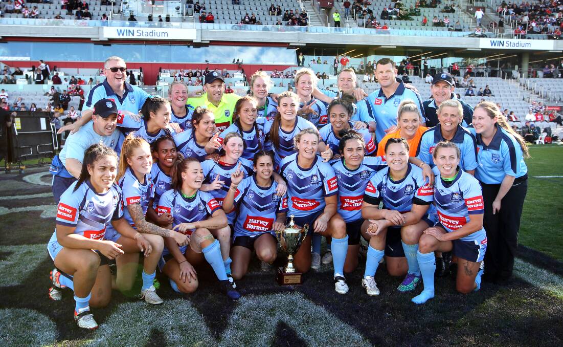 Success: NSW women with the Interstate Challenge trophy. Picture: Sylvia Liber