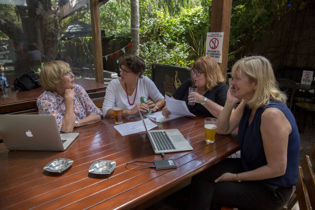 THE CAMPIONS: Friends, mothers, writers. Authors of "The Painted Sky"  - Denise Tart, Jane St Vincent Welch, Jenny Crocker and Jane Richards will visit Kiama Baptist Church Friday, Nowra Library on Saturday 11am, and Wollongong University Saturday from 2:30pm. Picture: Michele Mossop