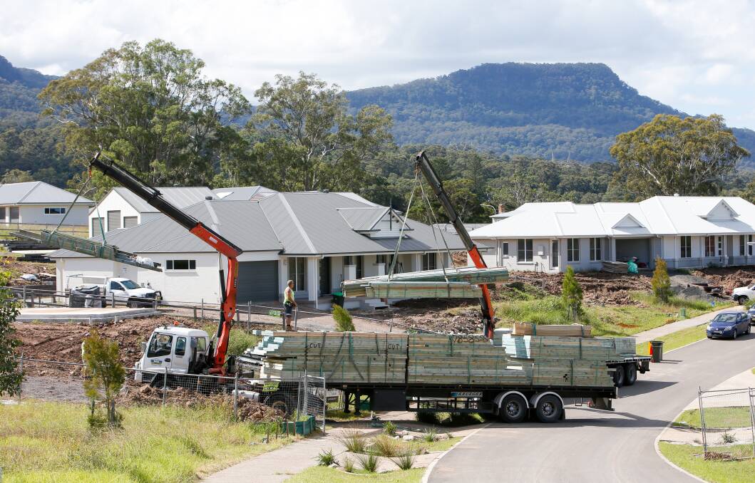 Residential construction underway at the Vista Park development in West Dapto in April this year. Picture: Adam McLean