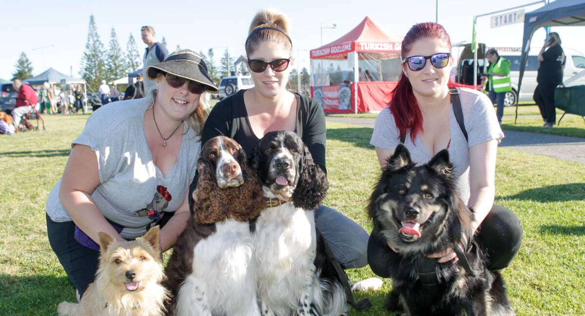 ​Amy Tombling with Rupert, Emma Brooke with Opie and Ace, Tess Coser with Jixar.