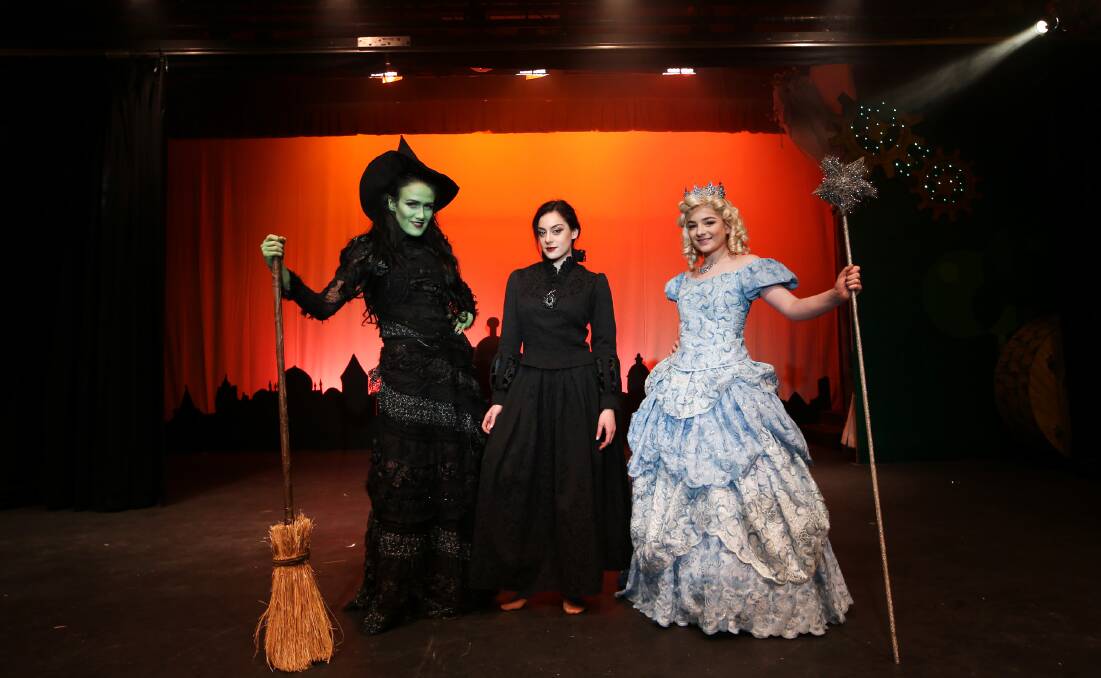 WICKED WITCHES: Lauren Eade, Anastasia Feneri and Hannah Garbo are some of the stars of The Arcadians' production of Wicked. Picture: Sylvia Liber