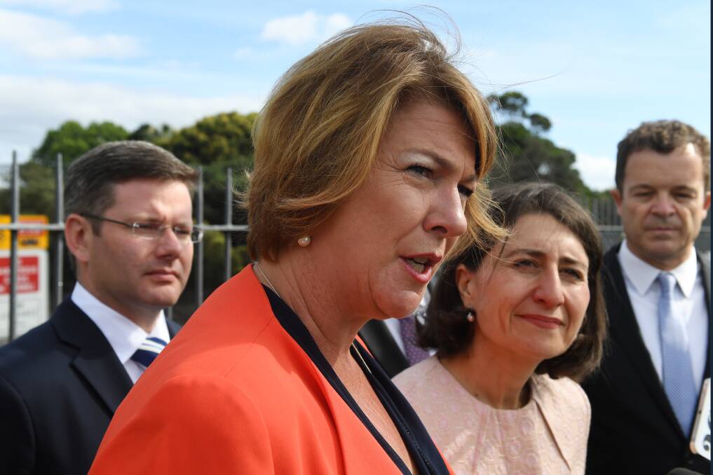 Roads Minister Melinda Pavey and NSW Premier Gladys Berejiklian at Tuesday's announcement of the first stage of the F6 extension - a tunnel between Arncliffe and Kogarah. Picture: Dean Lewins
