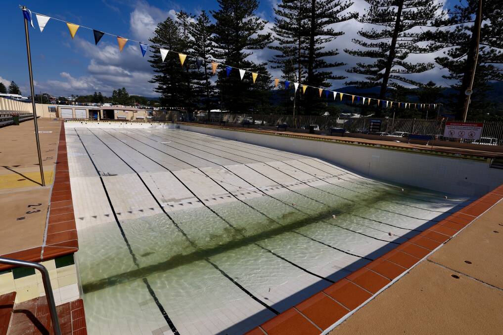 Thirroul Pool lying empty on Tuesday, April 16. Picture by Adam McLean
