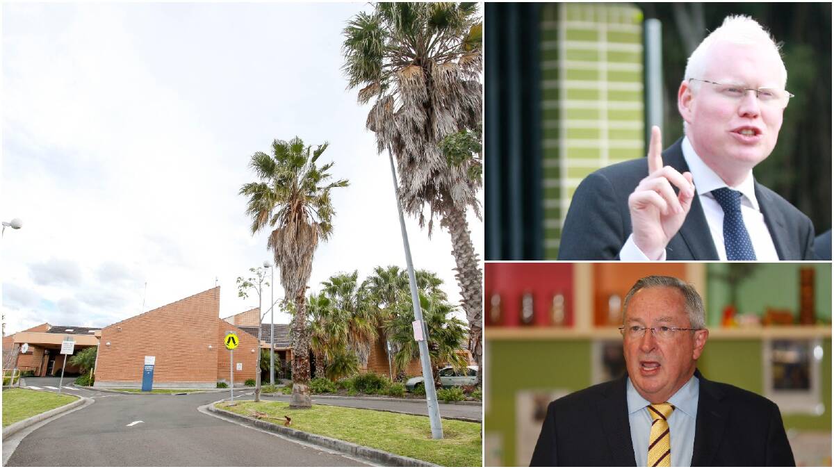 Ongoing campaign: Parliamentary secretary for the Illawarra Gareth Ward (top right) has called on his government's health minister Brad Hazzard (bottom right) to keep Shellharbour Hospital in public hands.