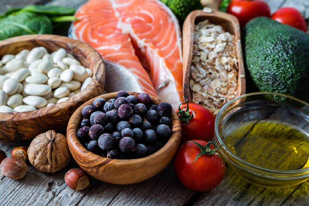 A balanced, healthy diet: Fruit, vegetables, nuts, oily fish, legumes and avocados are all part of a protein rich diet that will help you keep fit and healthy.