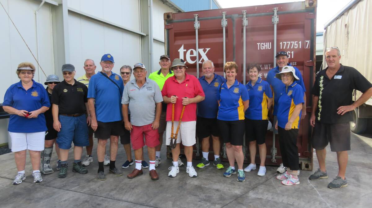 The team from West Wollongong Rotary Club in the Cook Islands.