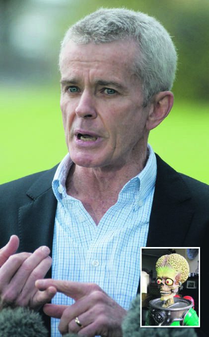 Canberra invasion: Craig Henderson reckons One Nation's Malcolm Roberts bears an uncanny - and unsettling - resemblance to the villains from 1996's Mars Attacks! 