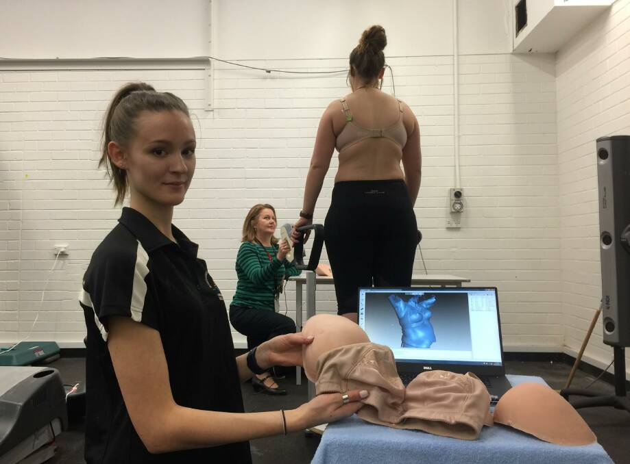 COMFORT: Kate Mikilewicz, a research student with Breast Research Australia,  University of Wollongong, is researching the biomechanics of breast protheses.
