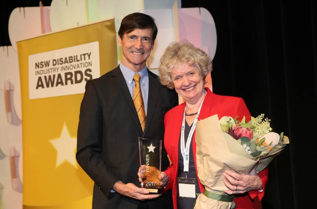 AWARD: Lifestart CEO Suzanne Beckers and Jim Longley, Deputy Secretary of Ageing, Disability and Home Care, NSW Department of Family and Community Services.
