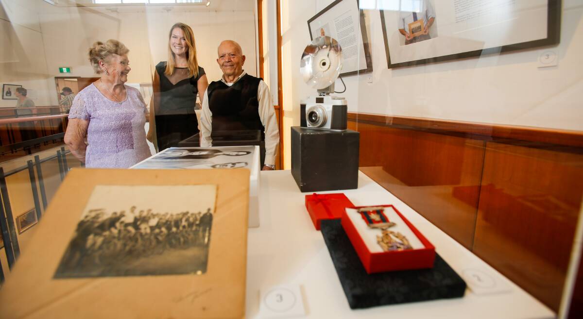 TREASURES: Maureen Lyndon, Dr Kimberley-Joy Knight and Giuseppe Lemme at the Treasured Possessions exhibition. Picture: Adam McLean