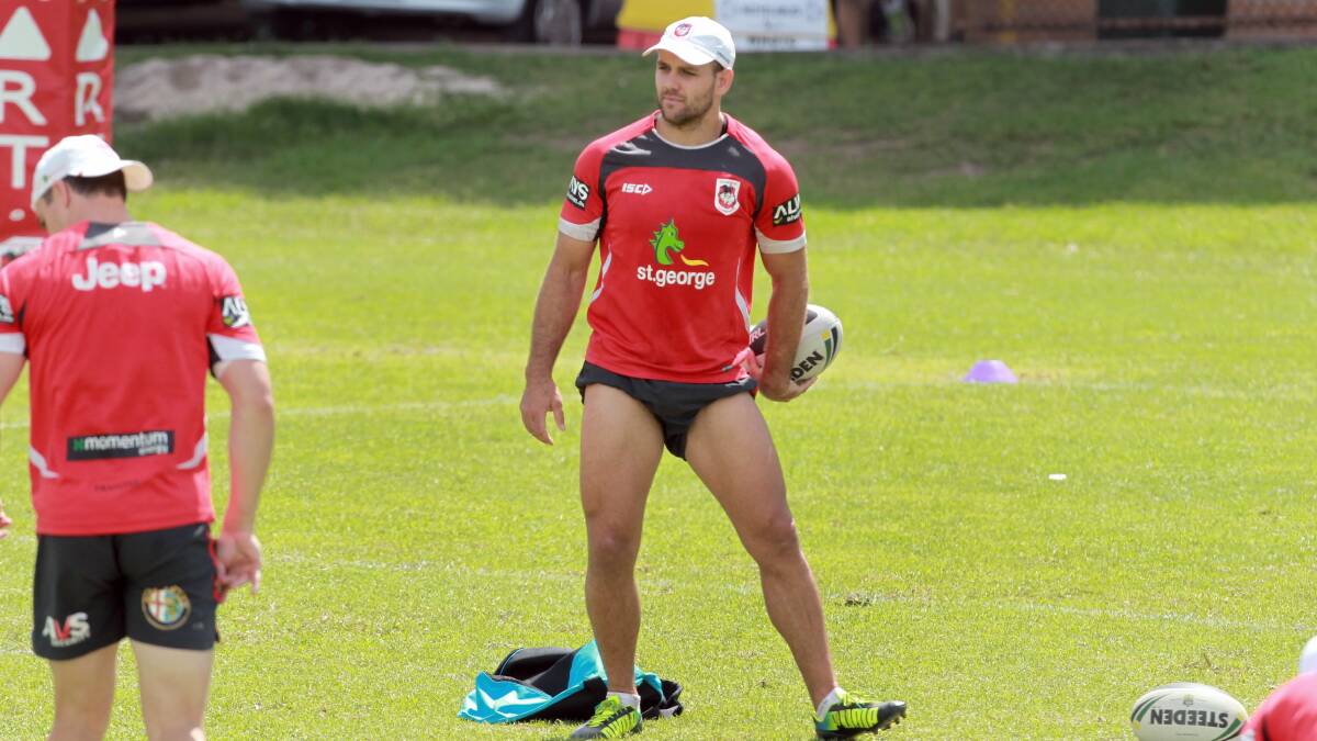 St George Illawarra Dragons train at WIN Stadium on Tuesday. Pictures: ORLANDO CHIODO