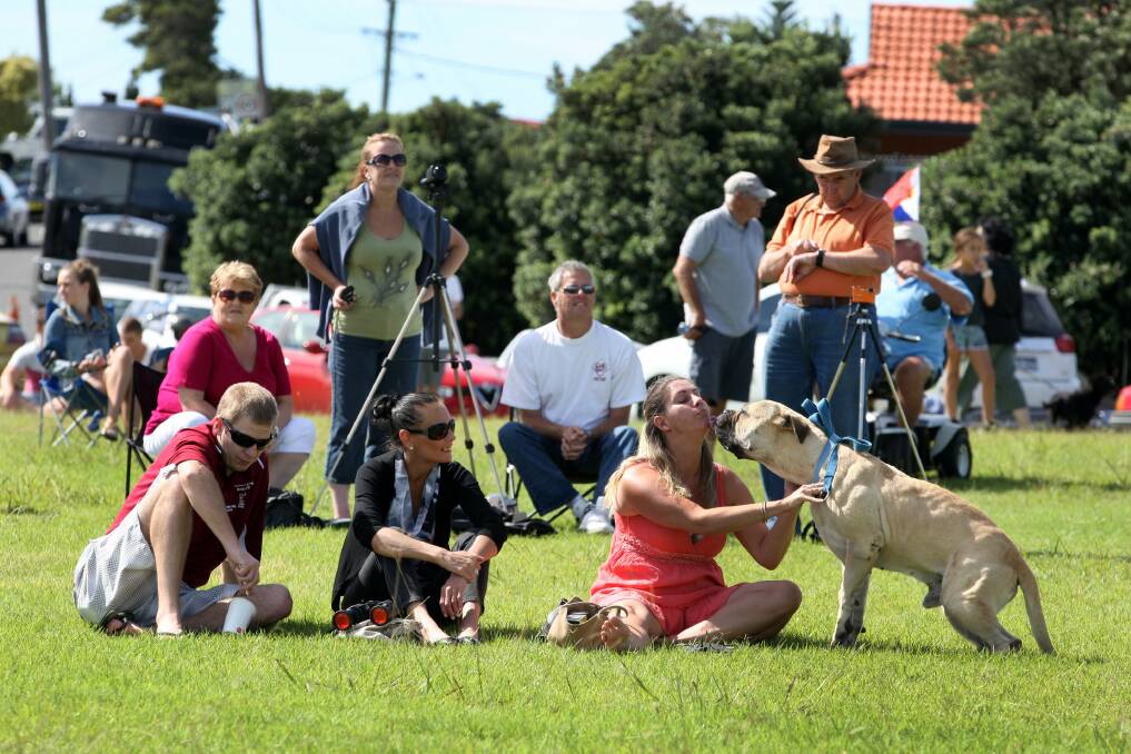 Onlookers at Gallipoli Park in Port Kembla getting ready for the demolition. Picture: ORLANDO CHIODO