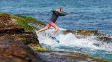 A person jumping into the water at City Beach, Wollongong. File picture by Adam McLean