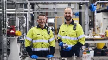 Andrew Minett and Christiaan Jordaan, co-founders of Illawarra battery start up Sicona, will locate their first commercial plant in the United States. Picture supplied
