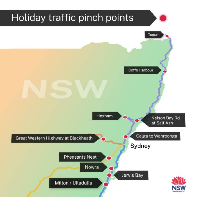 Pinch points to avoid on holiday drive home from South Coast