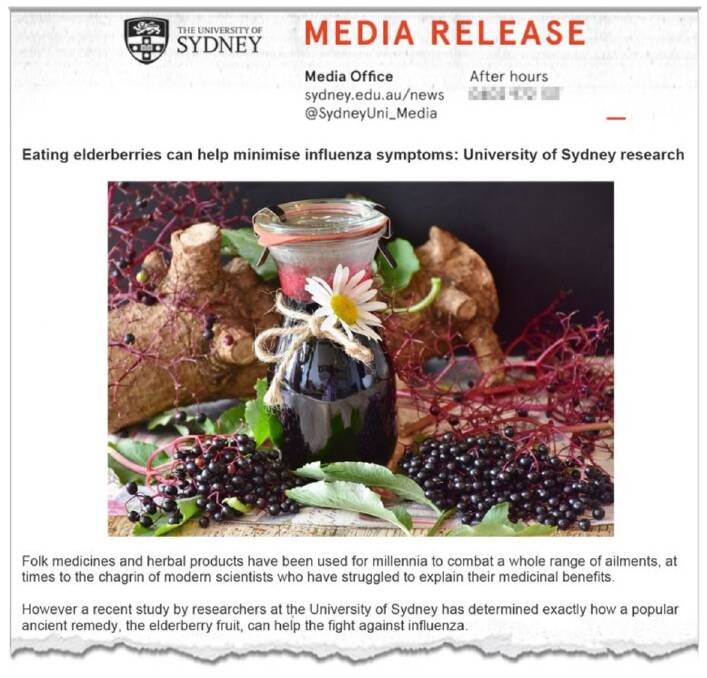 University pulls claims elderberries can fight flu