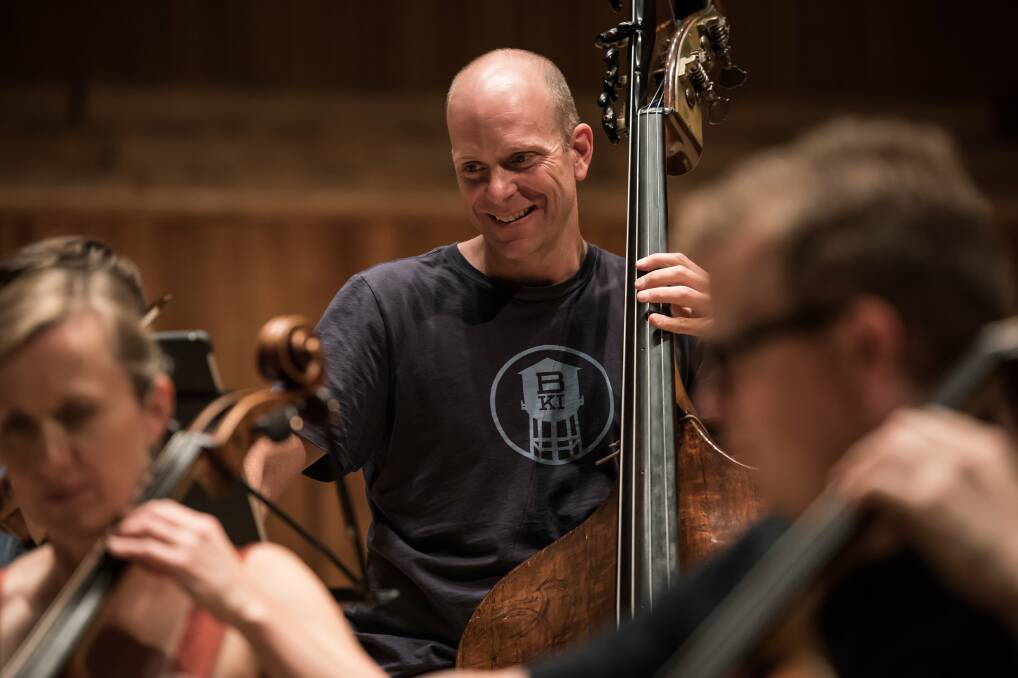 IMPRESSIVE: Australian Chamber Orchestra's principal bassist Maxime Bibeau is celebrating 20 years with the company. His weapon of choice is a 16th century Gasparo da Salo double bass. Picture: Wolter Peeters