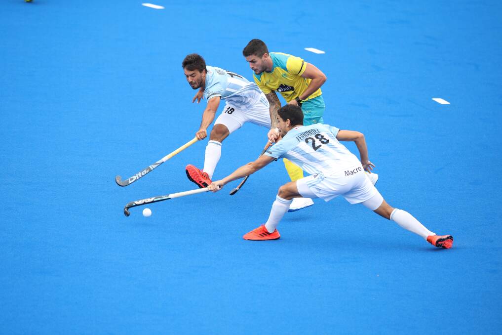 Gold rush: Blake Govers against Argentina. Picture: Hockey Australia