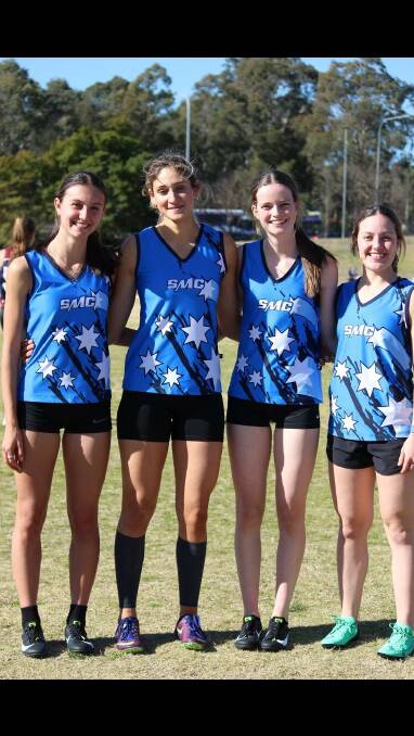 Record breakers: St Mary's College relay team Hannah Crinnion, Janna Hadaya, Emer Spiers and Elena Delaveris.