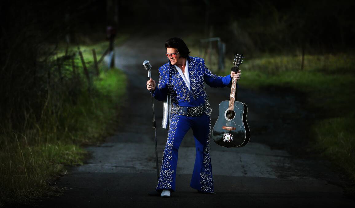 John Collins is hoping to be sixth time lucky when he competes at the Ultimate Elvis Tribute Artist Contest on the Gold Coast in July. Picture: Sylvia Liber