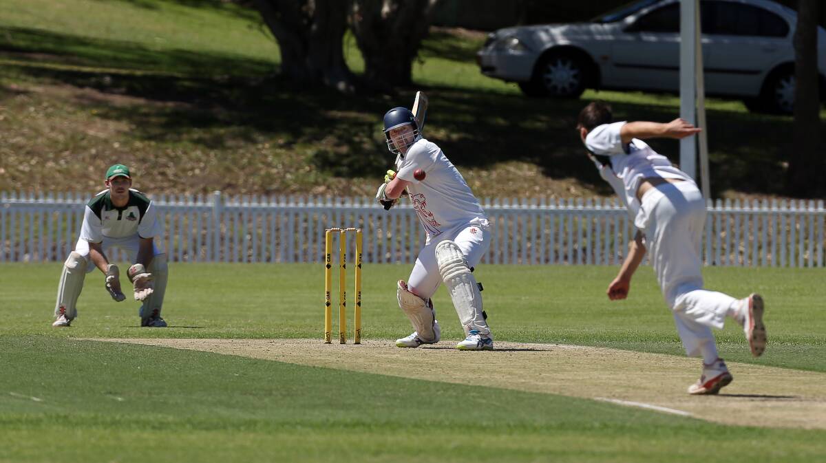 ON THE DRIVE: Keira batsman Troy Coleman hits out against Corrimal on Saturday. The win leaves the Lions unbeaten at the top of the ladder. Elsewhere Helensburgh were convincing winners over Dapto. Picture: Robert Peet