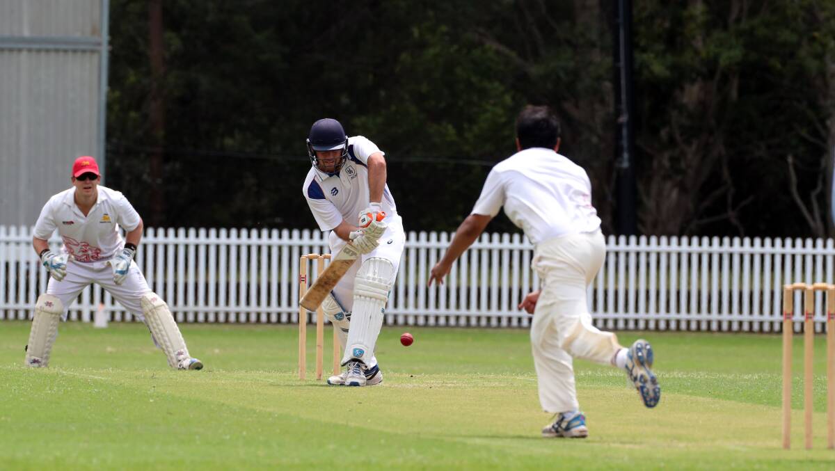 IN FORM: Uni's Mitch Calder hits a drive during his side's victory over Wests last weekend. Picture: Sylvia Liber.