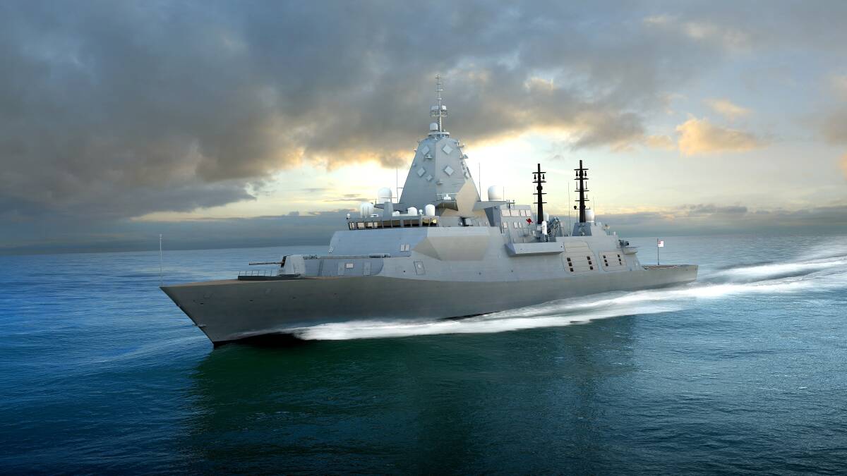 Steel deal: A computer rendering of the BAE Systems' Global Combat Ship Australia, which will be made out of steel forged at the Port Kembla steelworks: Picture: BAE Systems