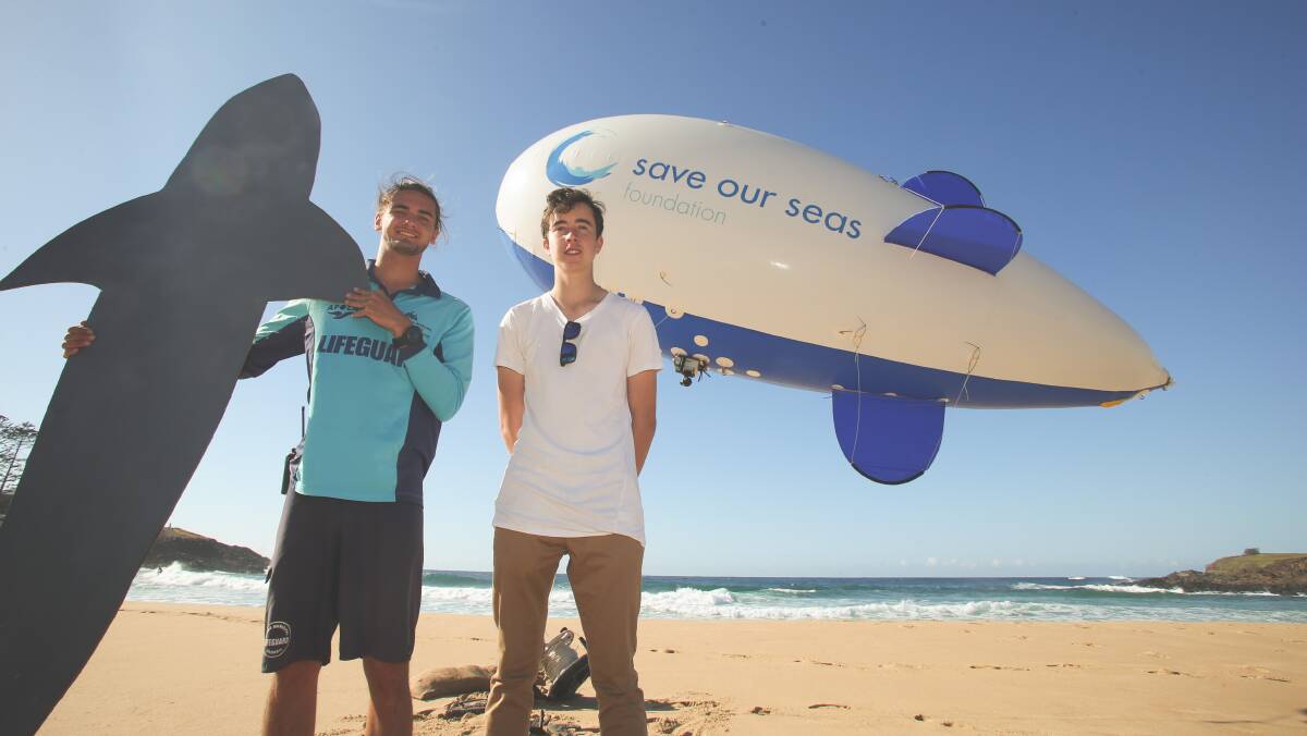 TRAIL SUCCESS: Kiama lifeguard and University of Wollongong marine scientist Kye Adams and SharkMate app developer  Sam Aubin. Picture: Georgia Matts