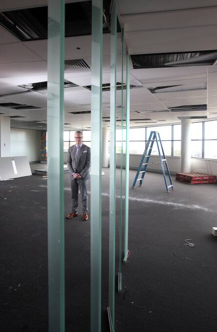 Room to move: Wollongong Private Hospital CEO David Crowe on Level 5 where a multi-million dollar standalone day surgery is under construction. Picture: Robert Peet