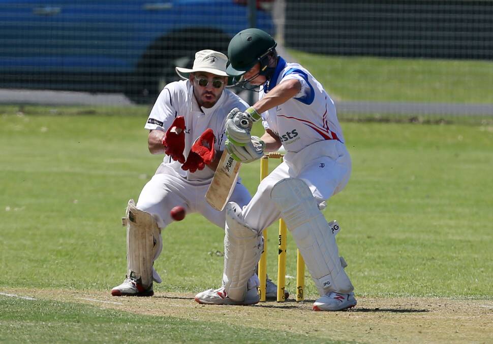 Focused: Wests batsman Blake Smith in action on Saturday. Picture: Robert Peet.