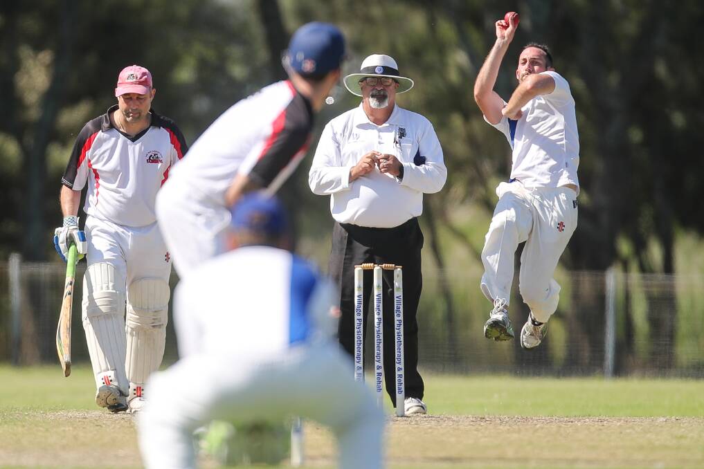 All-round showing: Mitch Watterson impressed with both bat and ball for Shellharbour on Saturday. Picture: Adam McLean.