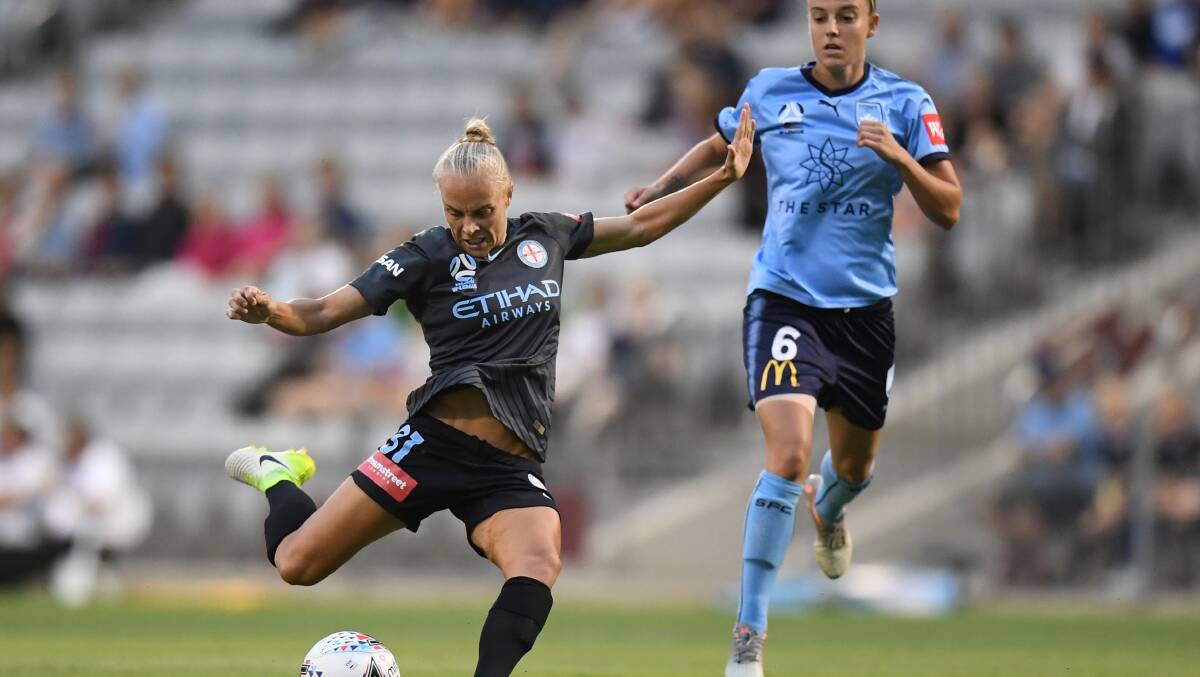 ON TARGET: City's Tameka Butt got on the score sheet at WIN Stadium. Picture: AAP Image/Dean Lewins