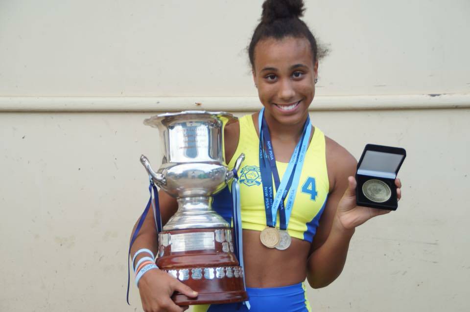 Young star: Chelsea Ezeoke won the Queen Elizabeth trophy for the most outstanding athlete at the recent NSW Primary Schools Athletics Championships. 