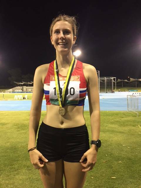 Golden girl: Rosie Tozer picked up a gold medal in the Under 17 girls high jump at the Western Australia State Athletics Championships.