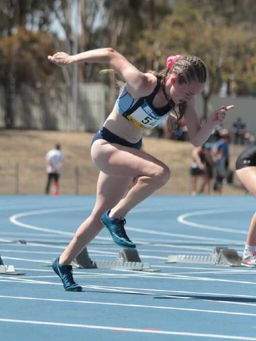 Start me up: Emma Matthews shows great starting form, making the finals of the 100 and 200 metres at the state youth titles.