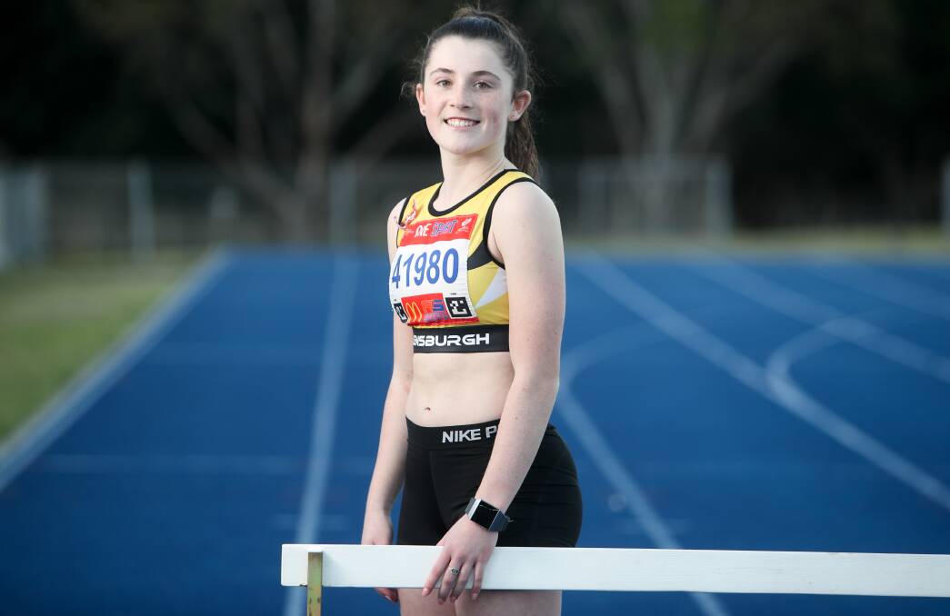 Big day out: Chelsey-Rose Jackson competed in both the women's open 60m (8.32sec) and 100m (13.38sec) at the Illawarra Track Challenge. Picture: Adam McLean