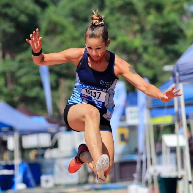 Big improver: Illawarra Blue Stars athlete Sara Guevara in action at the state titles. Sara has shown great improvement in the sprints and long jump.
