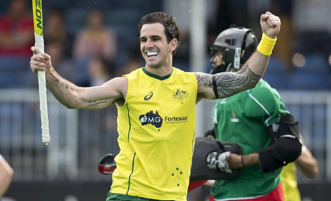 Goal scorer: Kieran Govers scored his first goal for Australia in almost two years to put the Kookaburras ahead, but Argentina hit back to take the win. Picture: Grant Treeby