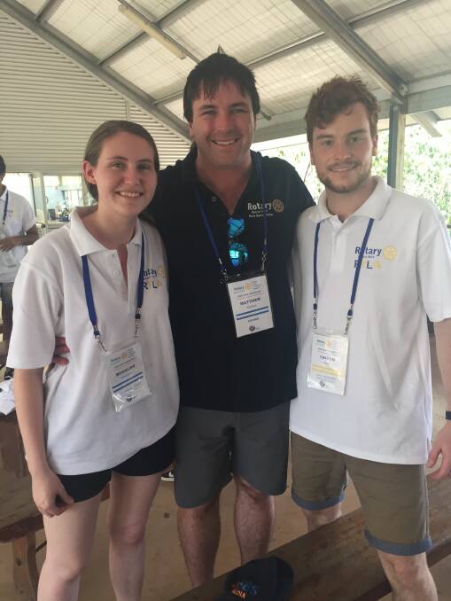 Youth going places: 2016 RYLA Alumni and 2018 team leader Matt Norris (centre) with Maddy Vereker and Callum Mayo.