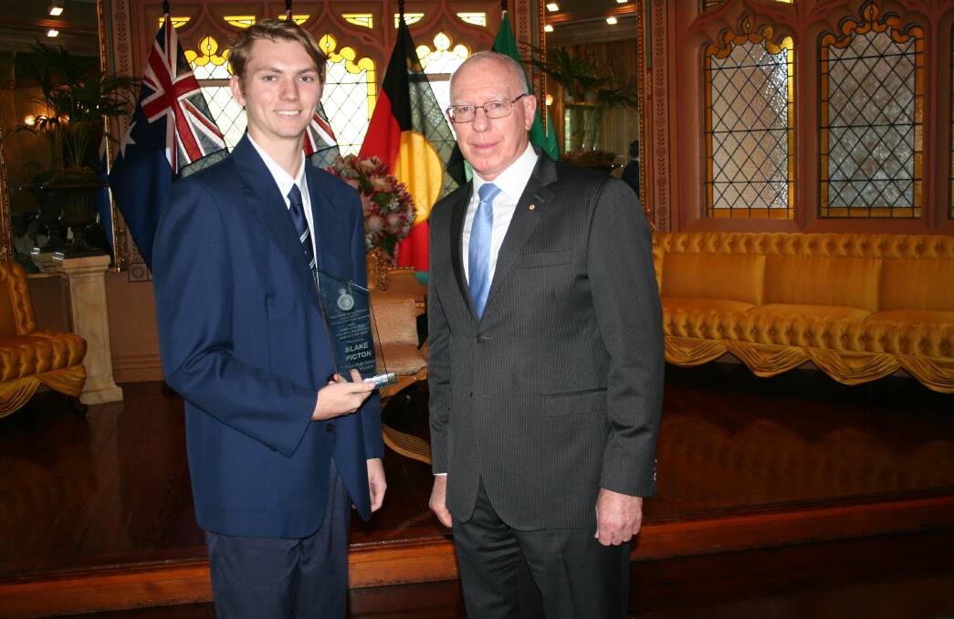 Blake Picton and NSW Governor David Hurley. 
