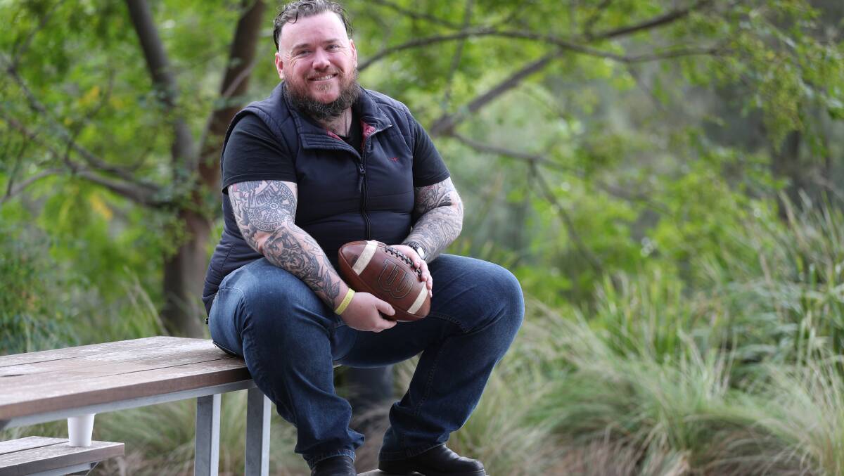 Dapto resident Mitchell Woellner will head to Canada with the Australian Outbacks U20s side. Woellner is the defensive end coach of the team taking part in the World Gridiron Championships. Picture by Robert Peet