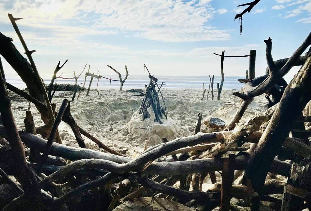 A teepee was also been built on the beach. Picture by Kellie Constable
