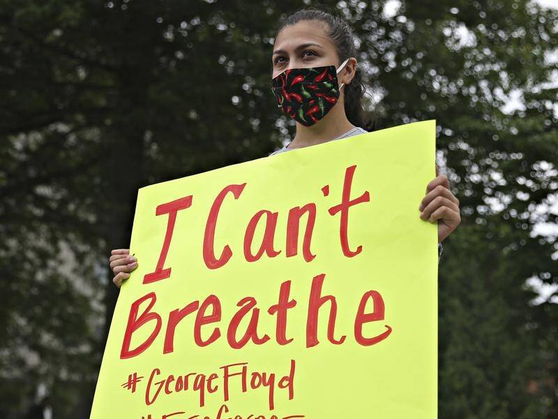 The slogan 'I can't breathe' is being used to highlight the killings of black people by US police.